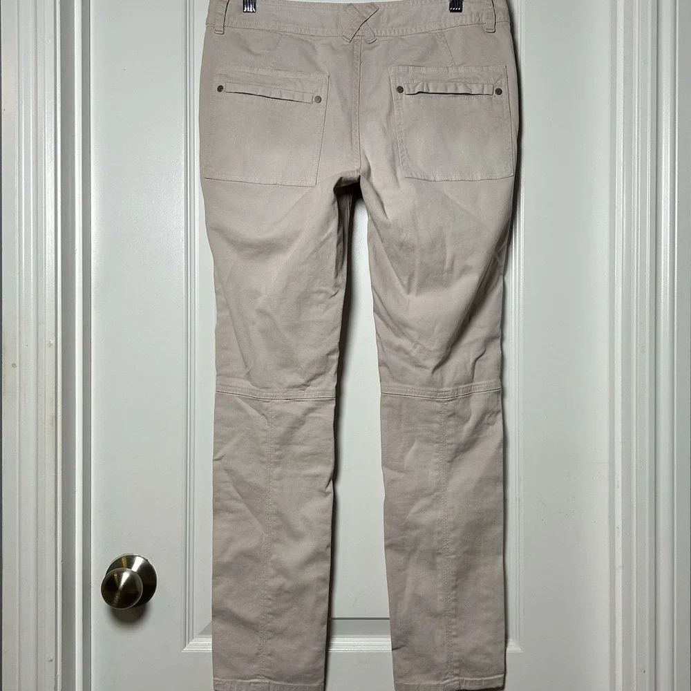 Free People Cotton Taupe Utility Paneled Straight Leg Jeans Clean Girl Style